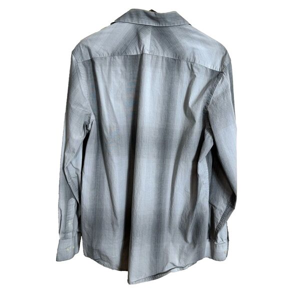Bellissimo Dress Shirt Men's Large Gray Plaid Casual 50's Fine Cotton‎ Sleeve - Picture 3 of 8